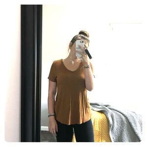 burnt orange v neck